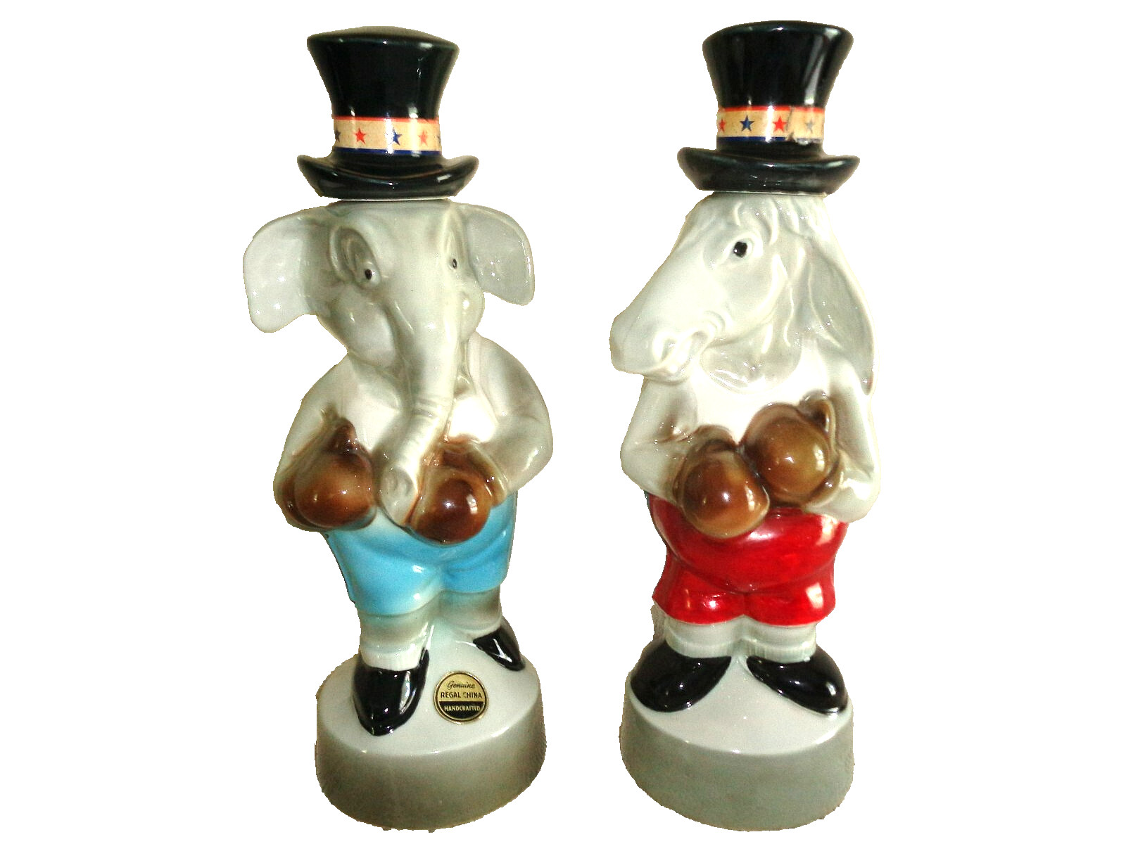1964 REPUBLICAN & DEMOCRAT BOXING DECANTER *REGAL CHINA*
