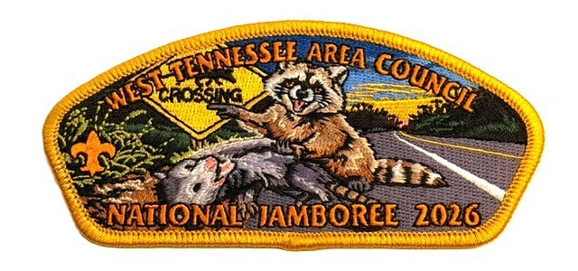 BOY SCOUT BSA WEST TENNESSEE AREA OA 235 2026 JAMBOREE RACCOON JSP CSP 100 MADE