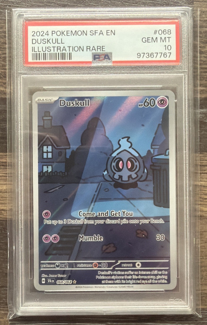 2024 POKEMON SFA EN-SHROUDED FABLE ILLUSTRATION RARE #068 DUSKULL PSA 10 2024 POKEMON SFA EN-SHROUDED FABLE ILLUSTRATION RARE #068 DUSKULL PSA 10