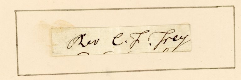 Rev Joseph Sam C F Frey Autograph Signature c1820s Missionary Religious Author