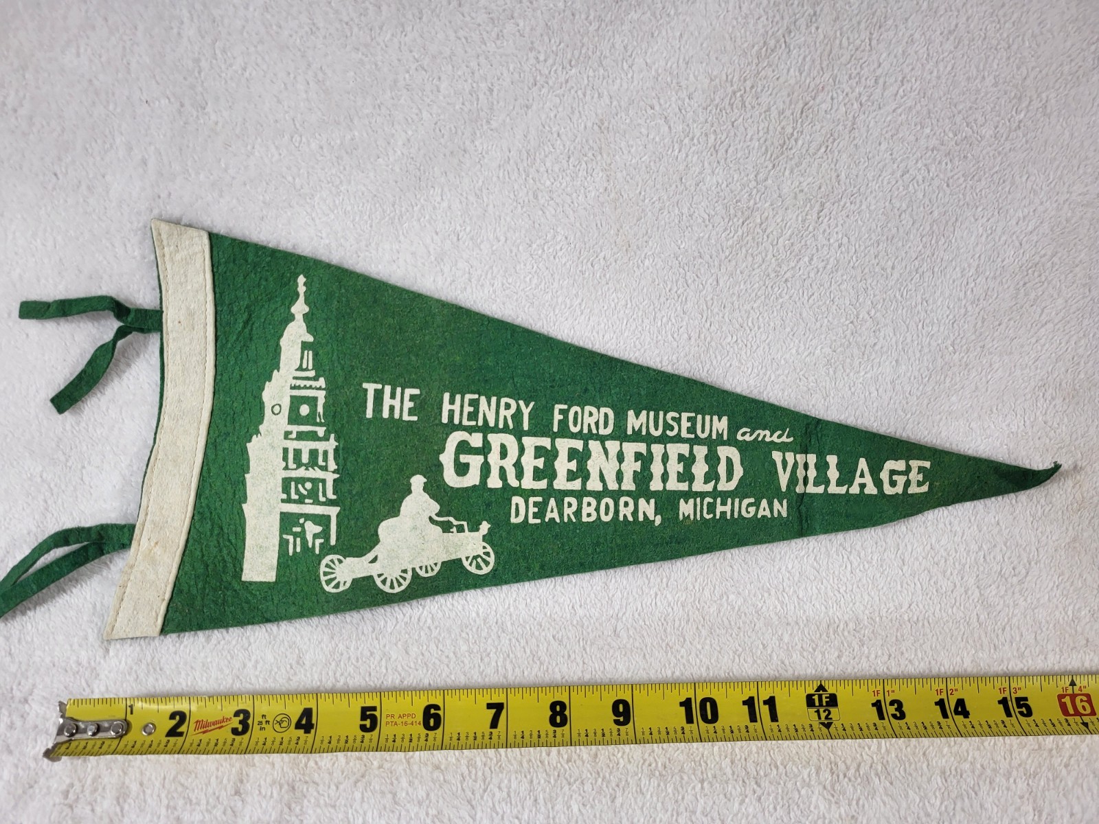 Vintage 1960s Henry Ford Museum Greenfield Village Pennant Dearborn Michigan