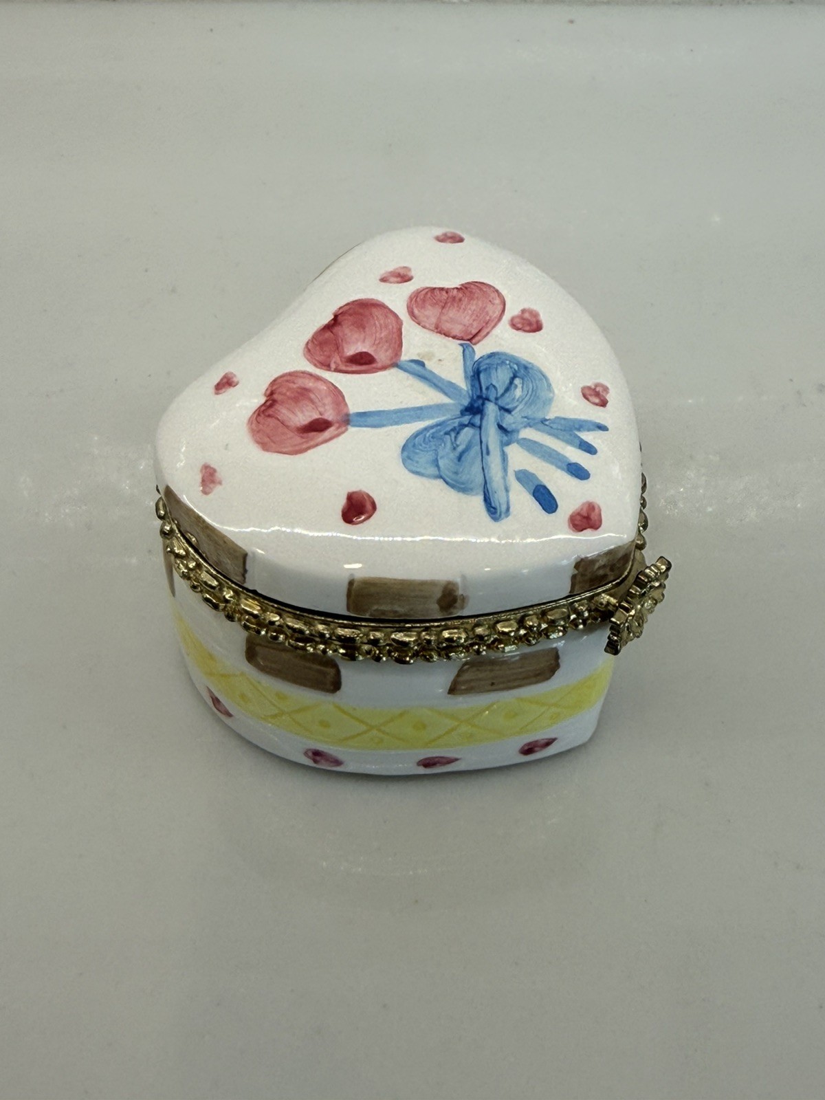 Pink Tulip Hearts Hinged Trinket Gift  Box Ring Jewelry Box Spring Easter 2.5\