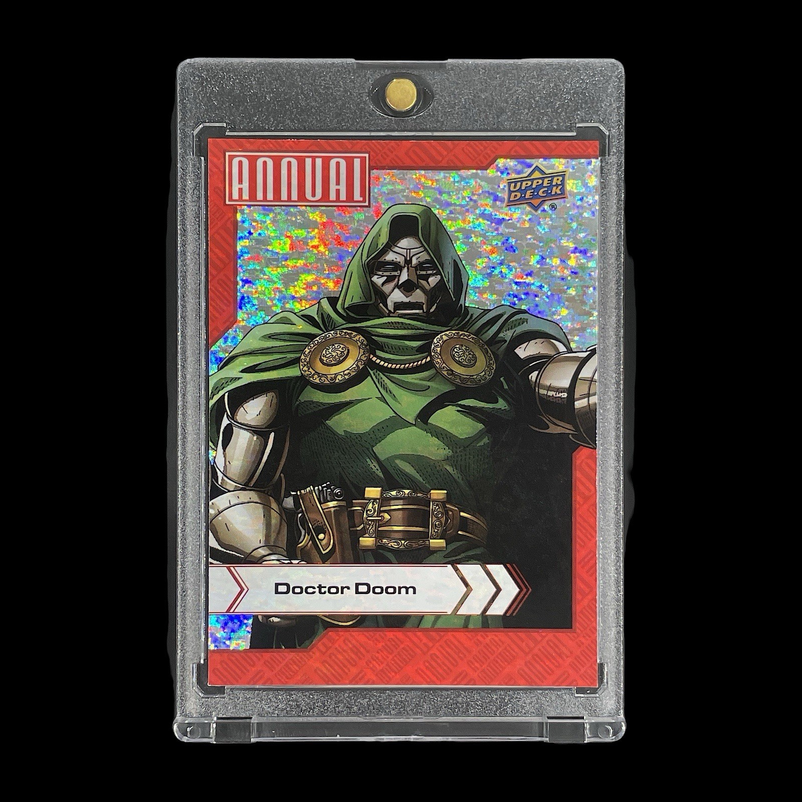 DOCTOR DOOM SILVER SPARKLE FOIL HOLO CARD 2022-23 Upper Deck Insert - Marvel