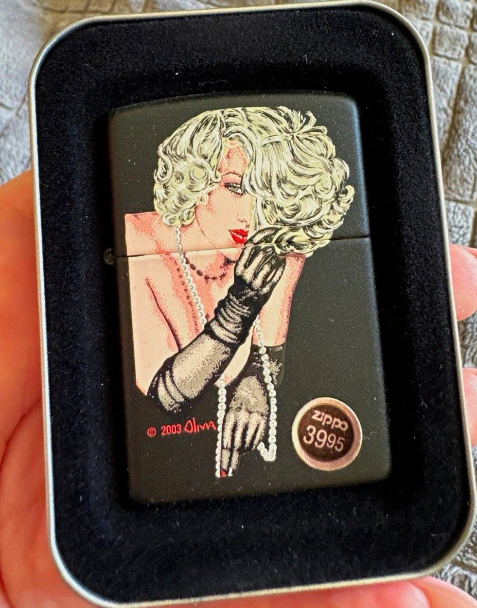 Zippo 2003 Limited Edition Olivia Pinup Girl Lighter Playboy & Pinups