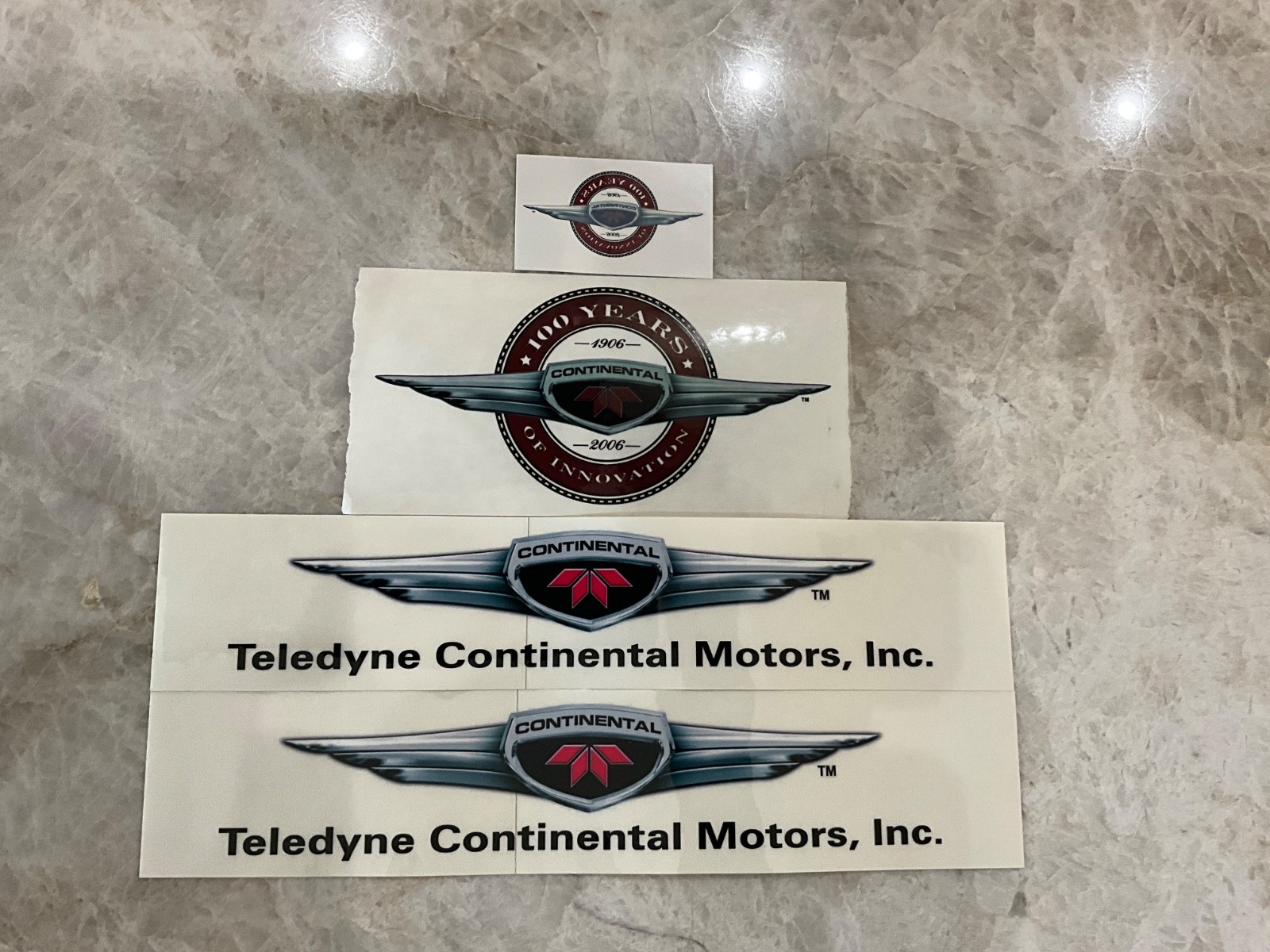 Teledyne Continental Motors Decals, 2-Styles, 1-Small Temp Tattoo