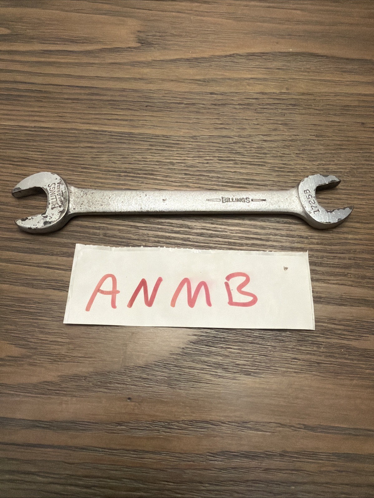 Vintage Billings No. L1725-B Open End Wrench USA 1/2” & 9/16\