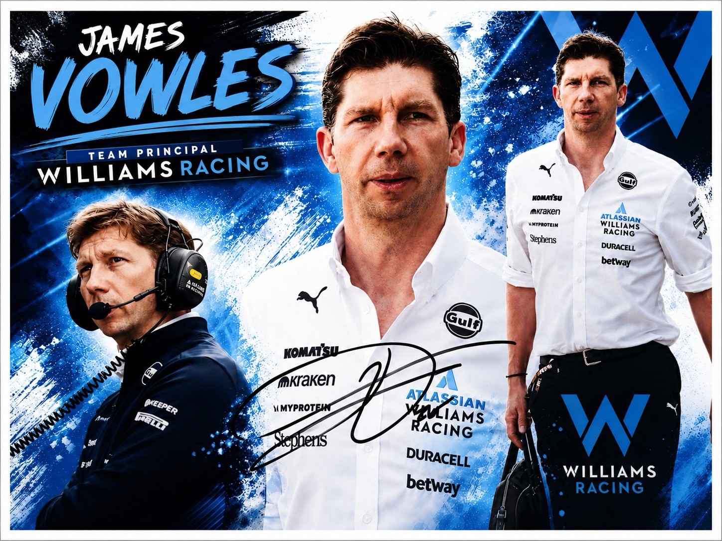 James Vowles Hand Signed Photo A3 16x12 Inch Autograph Inc COA Formula One