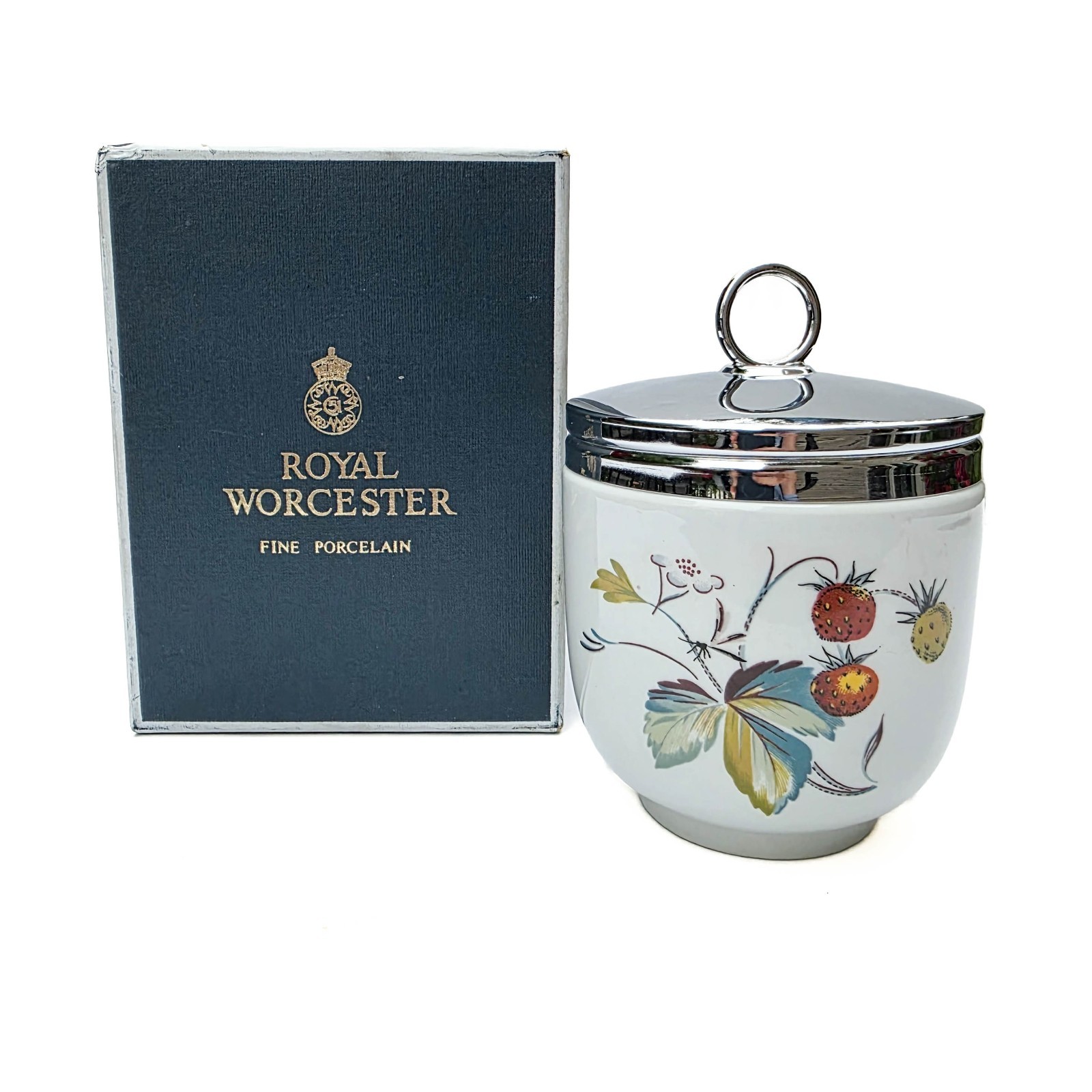 VTG Royal Worcester Strawberry Fair Maxime Egg Coddler 5.25\