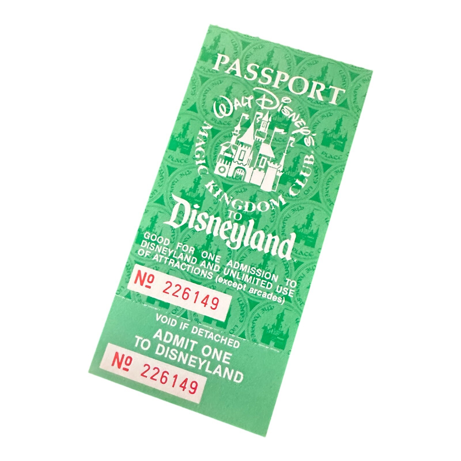 New 1986 Disneyland Ticket