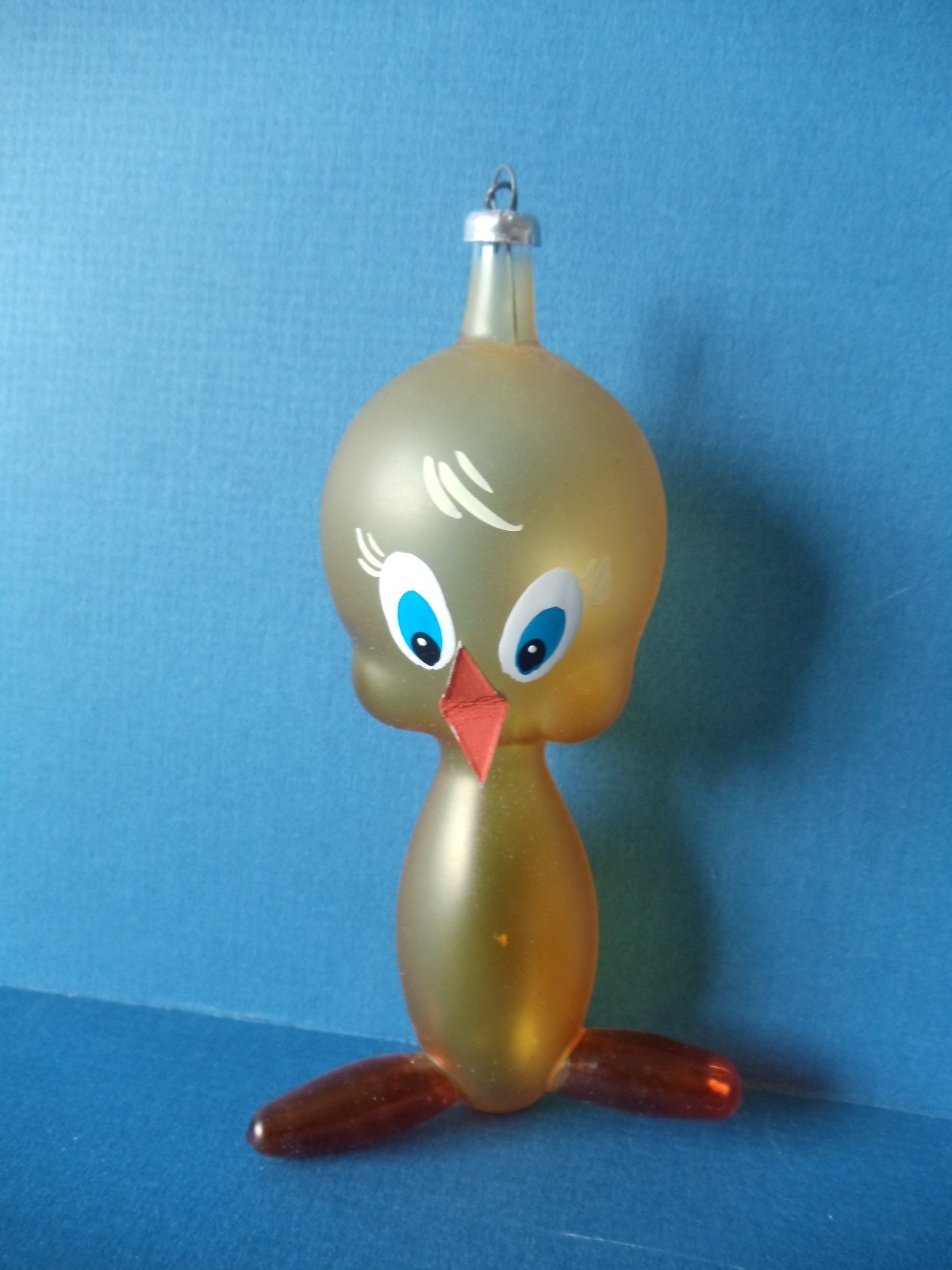 Vintage 1977 De Carlini TWEETY BIRD Hand Blown & Painted Glass Ornament ITALY