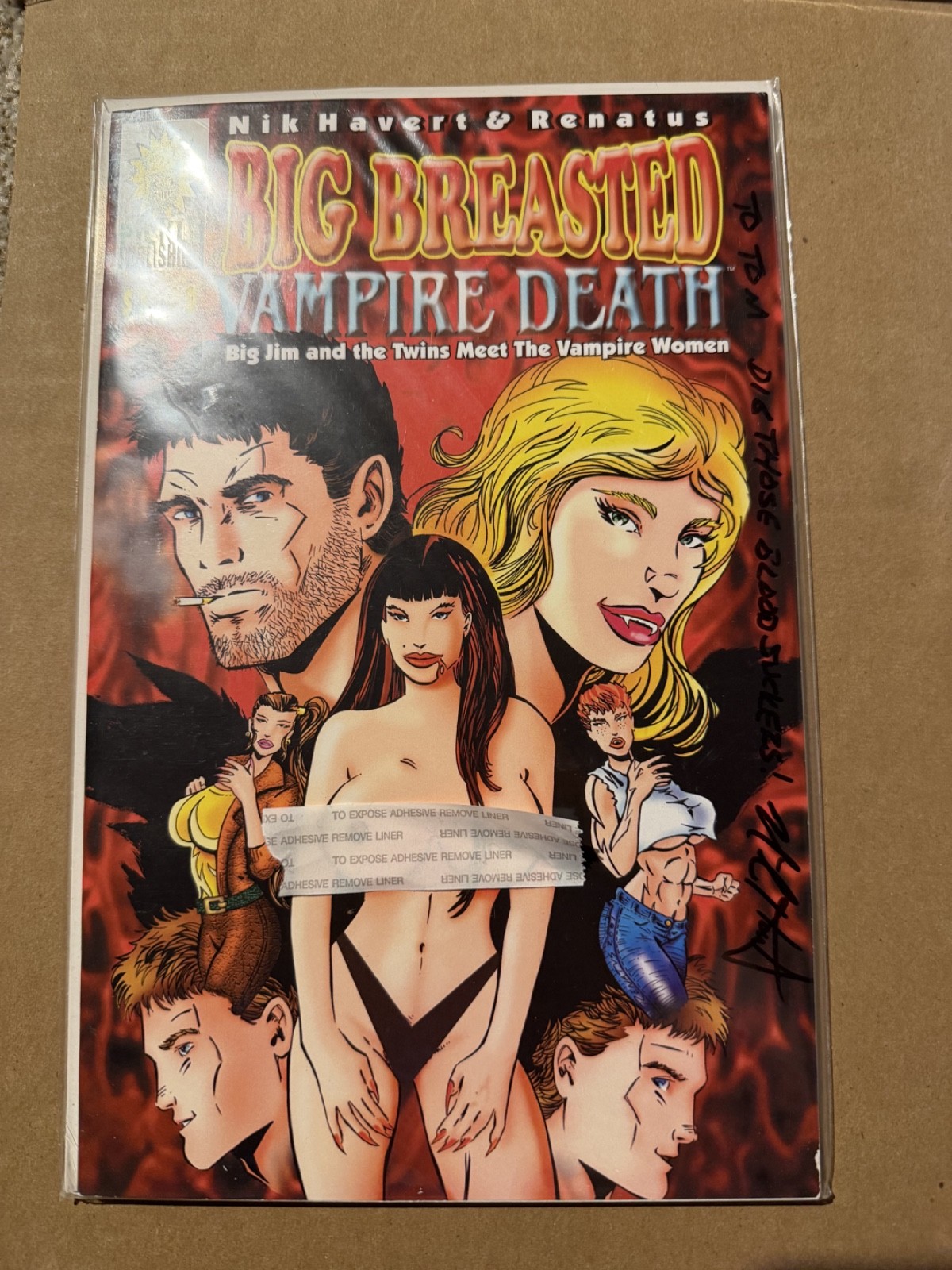 Big Breasted Vampire Death SIGNED Nick Havert with SIGNED thank you letter/note