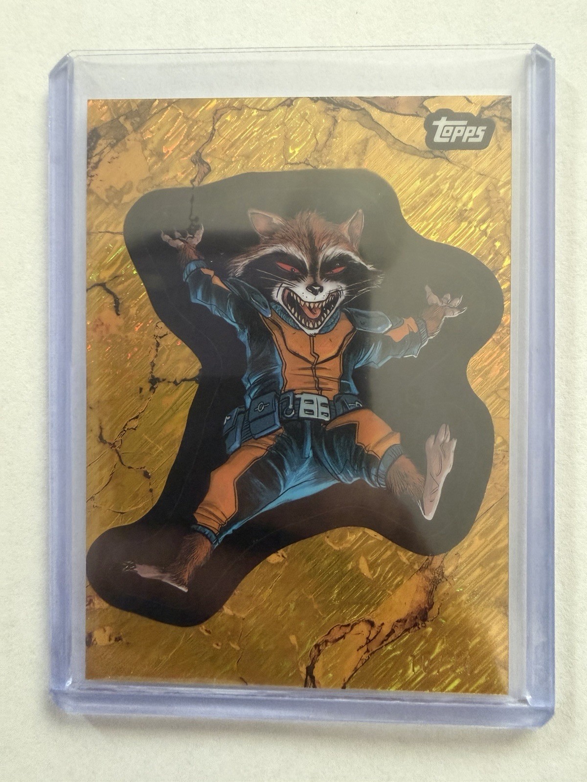 2025 Topps Marvel Golden Anniversary Rocket Raccoon Gold Flake Shimmer /24