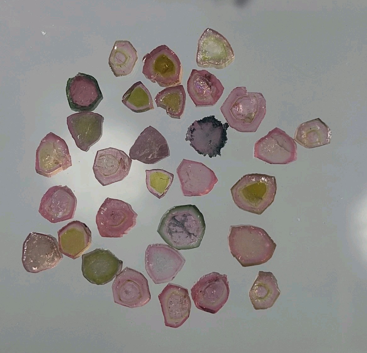 05 gm Of Aesthetic Undamaged Tourmaline Slices Lot - 30 Pieces - Nice Color 