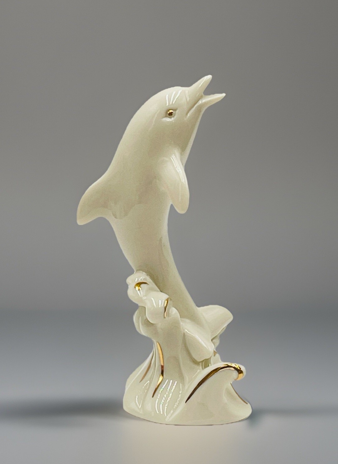 Lenox Dolphin Jump in a Wave Dancing Figurine Gold Trim 4\