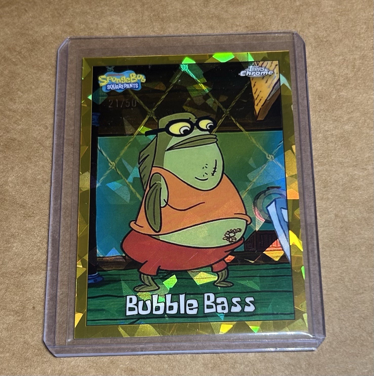 2025 SpongeBob SquarePants Topps Chrome Sapphire Bubble Bass GOLD /50 2025 SpongeBob SquarePants Topps Chrome Sapphire Bubble Bass GOLD /50