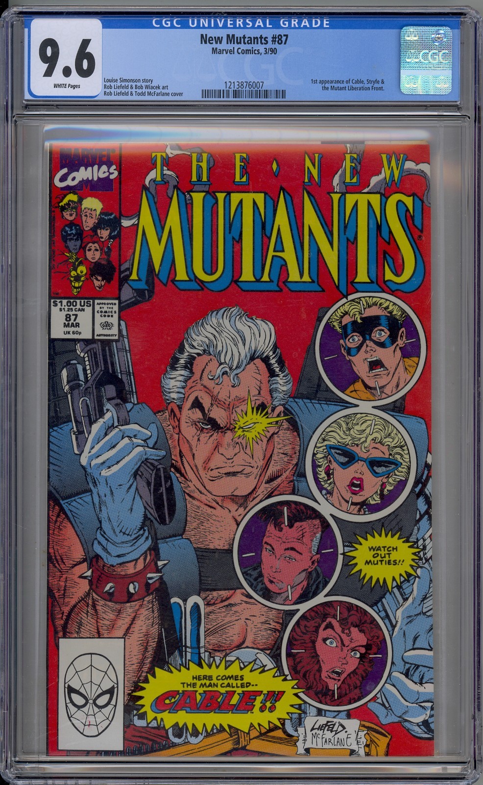 New Mutants #87 1990 CGC 9.6 1st app Cable White Pages