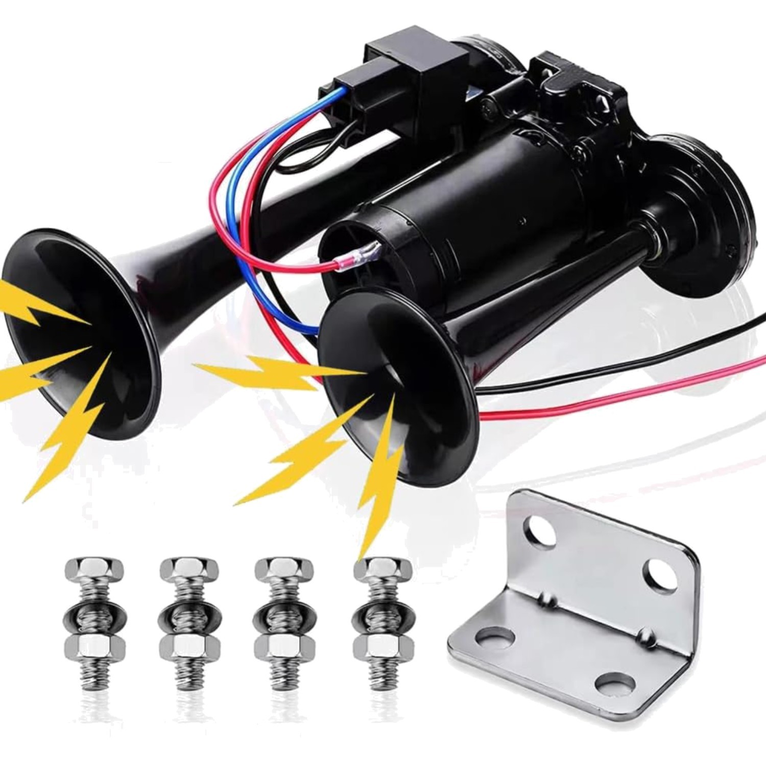 12V 600DB Super Loud Dual Electric Air Horns Kit with Compressor Applicablefo... 12V 600DB Super Loud Dual Electric Air Horns Kit with Compressor Applicablefo...