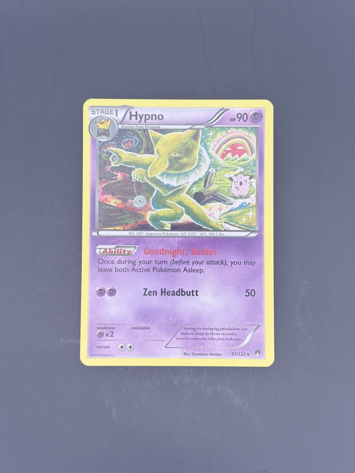 Hypno 51/122 XY - Pokemon TCG Card BREAKpoint Rare NM Tomokazu Komiya Art Hypno 51/122 XY - Pokemon TCG Card BREAKpoint Rare NM Tomokazu Komiya Art