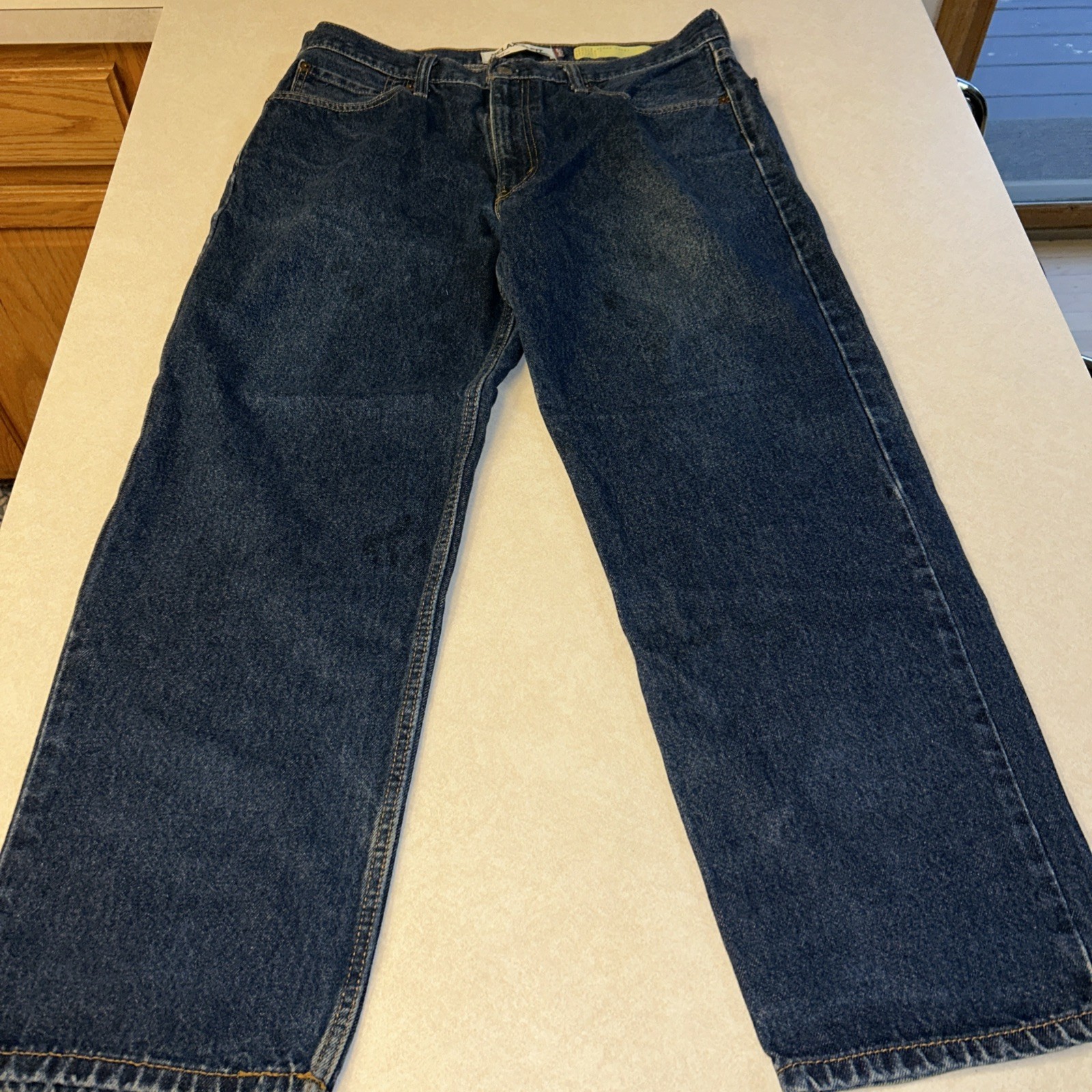 Vintage LEVI\'S 550 Relaxed Fit Blue JEANS Iowa State Pen PRISON INMATE 36 X 30