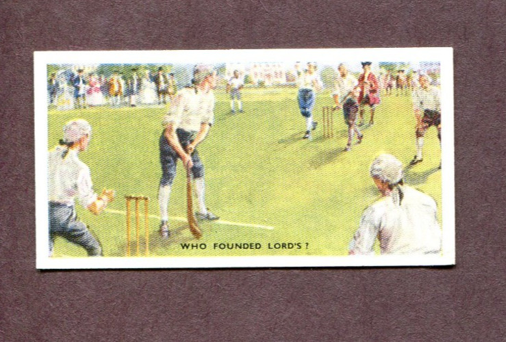 1939 CARRERAS LTD. DO YOU KNOW? TOBACCO CARD #17 WHO FOUNDED LORD\'S CRICKET?