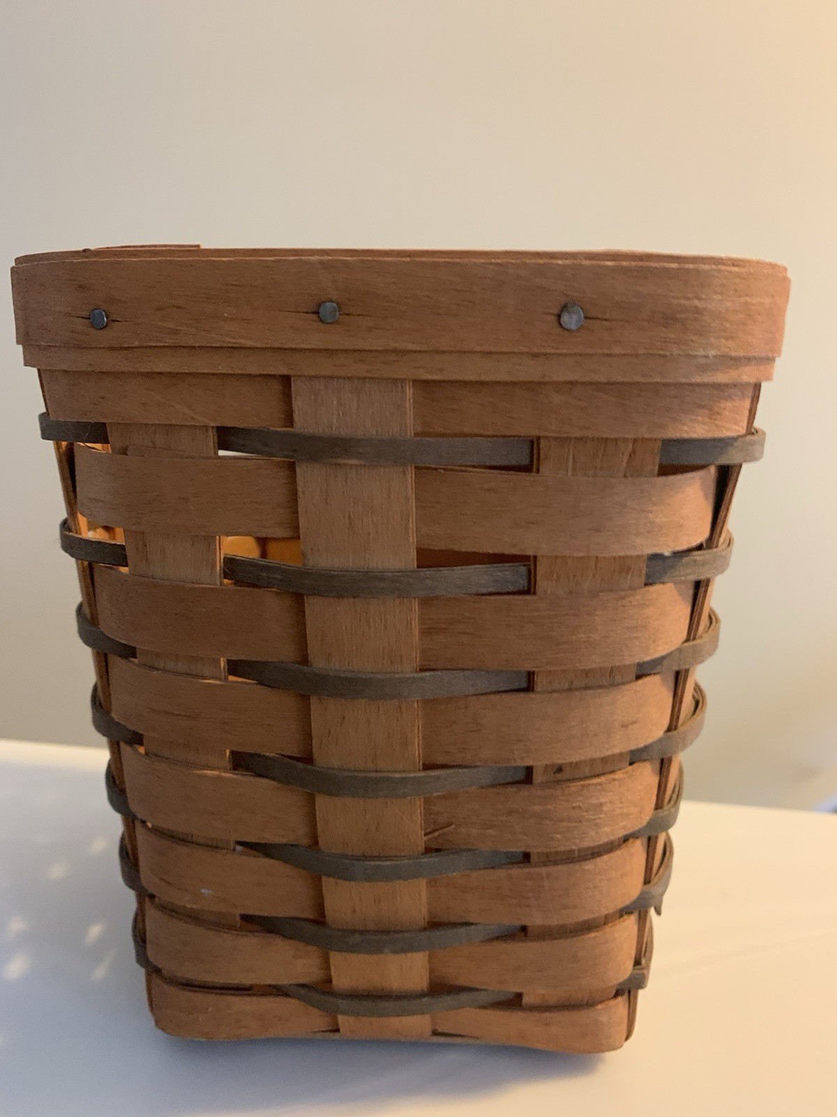 Vintage Longaberger Square Basket Dresden Ohio 6”T Woven 1989 Signed Barn Stamp Vintage Longaberger Square Basket Dresden Ohio 6”T Woven 1989 Signed Barn Stamp