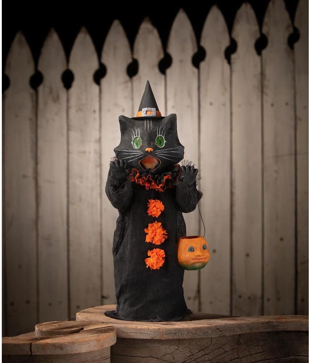 Bethany Lowe Scaredy Black Cat Ghoul Trick or Treater Halloween Medium 16.75 Bethany Lowe Scaredy Black Cat Ghoul Trick or Treater Halloween Medium 16.75