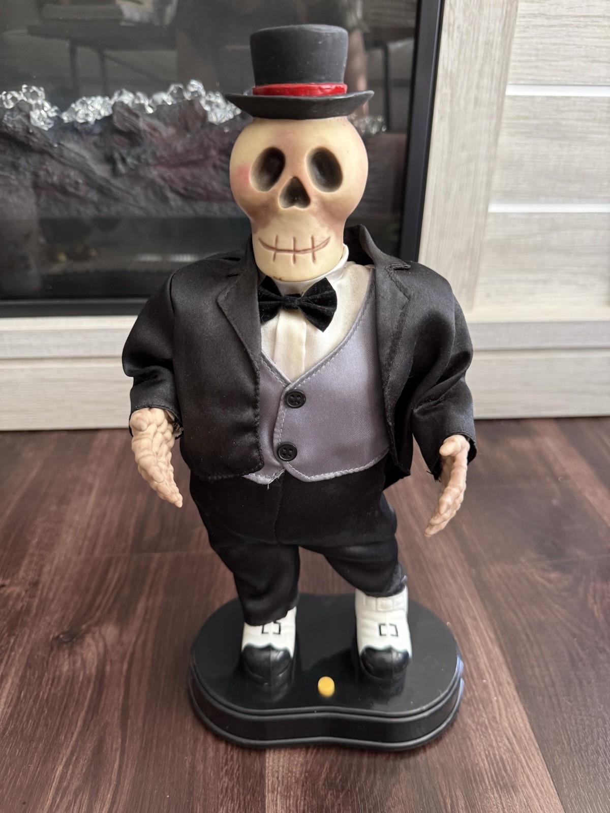 Vtg Gemmy 1998 Dancing Skeleton Top Hat Halloween Figure Puttin On The Ritz
