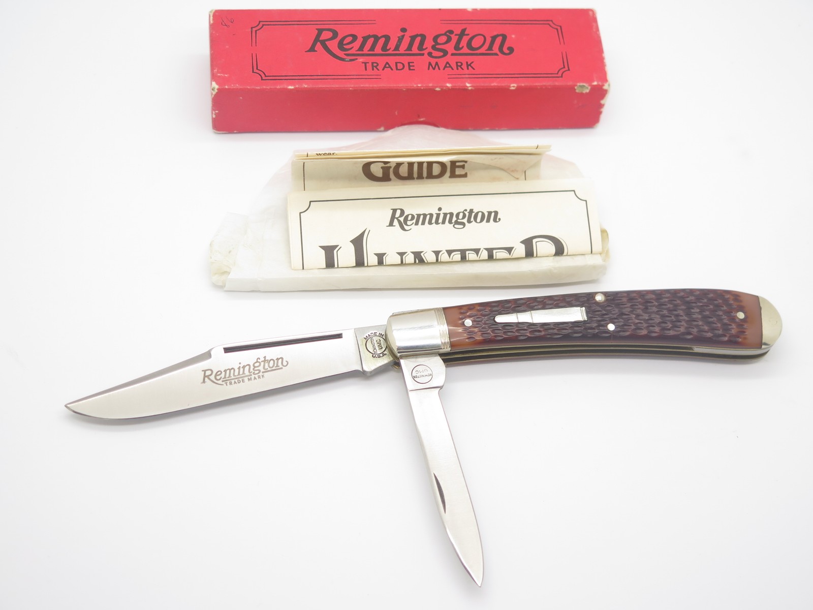 Vintage 1986 Remington UMC R1263 USA Jigged Bullet Trapper Folding Pocket Knife