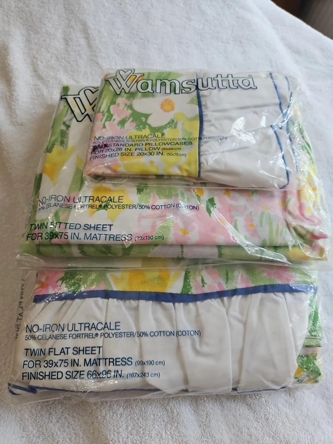 BEAUTIFUL NOS VINTAGE WAMSUTTA TWIN SHEET SET BEAUTIFUL NOS VINTAGE WAMSUTTA TWIN SHEET SET