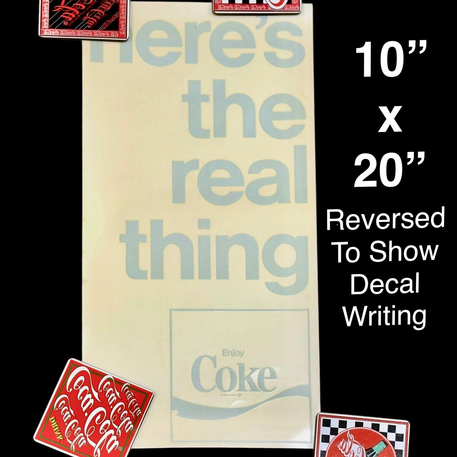 1960s-1970s Coca-Cola Original Decal for Cavalier Coke Machine Vintage MEYERCORD