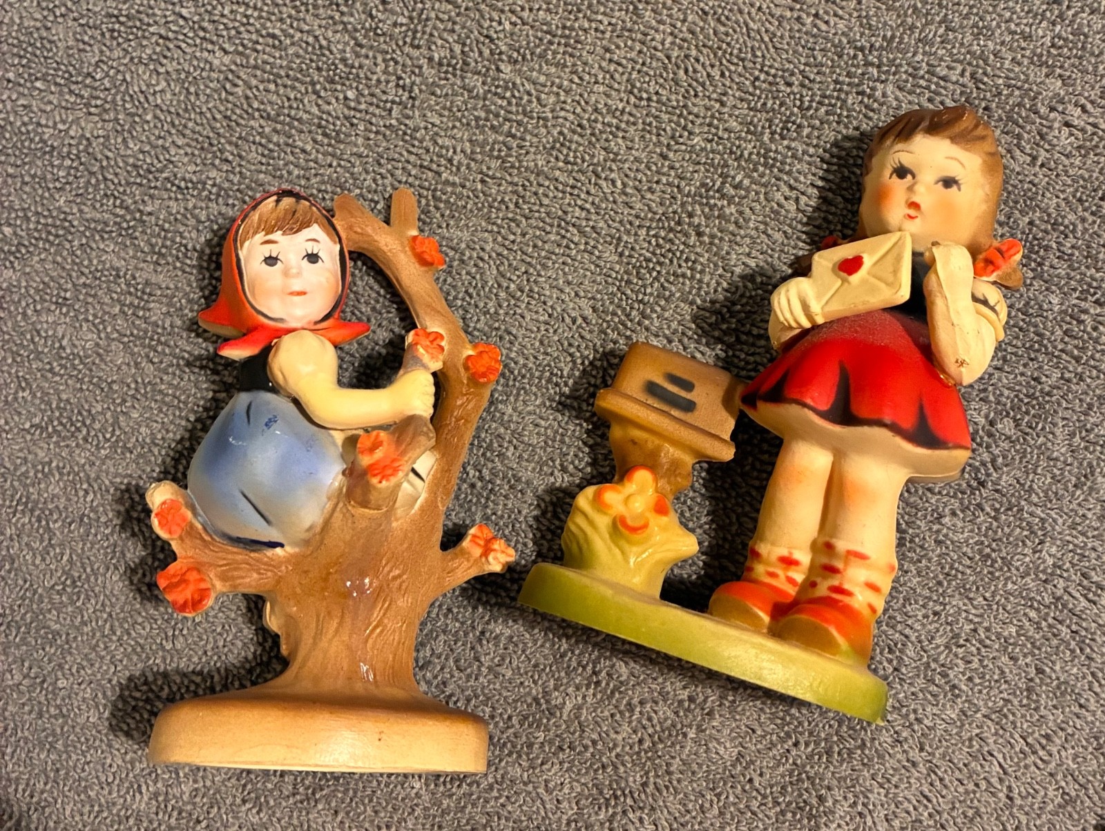 Vintage Plastic Boy and Girl Figurines