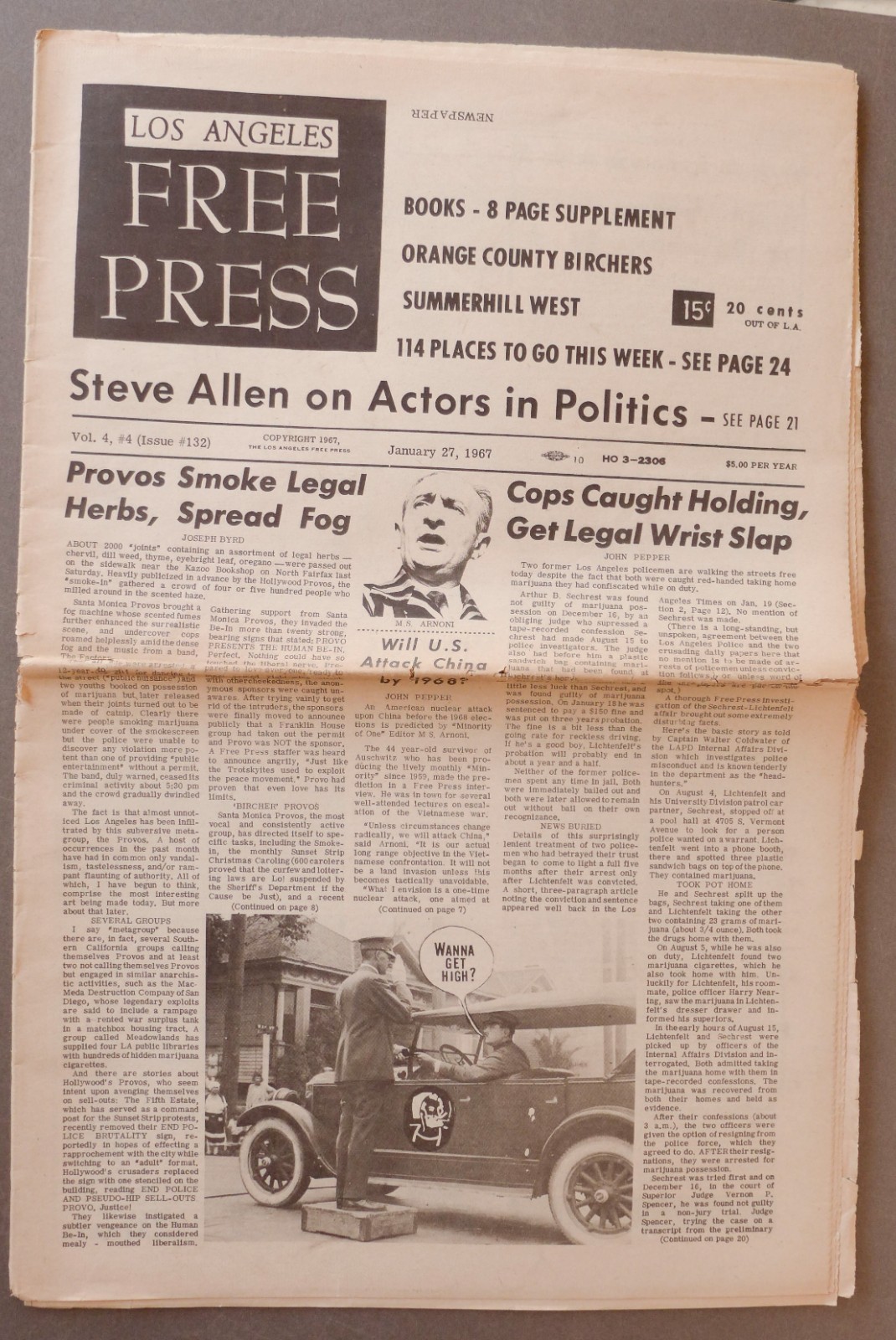 L.A.  FREE PRESS January 27, 1967 - Concert Ads  Counter-Culture