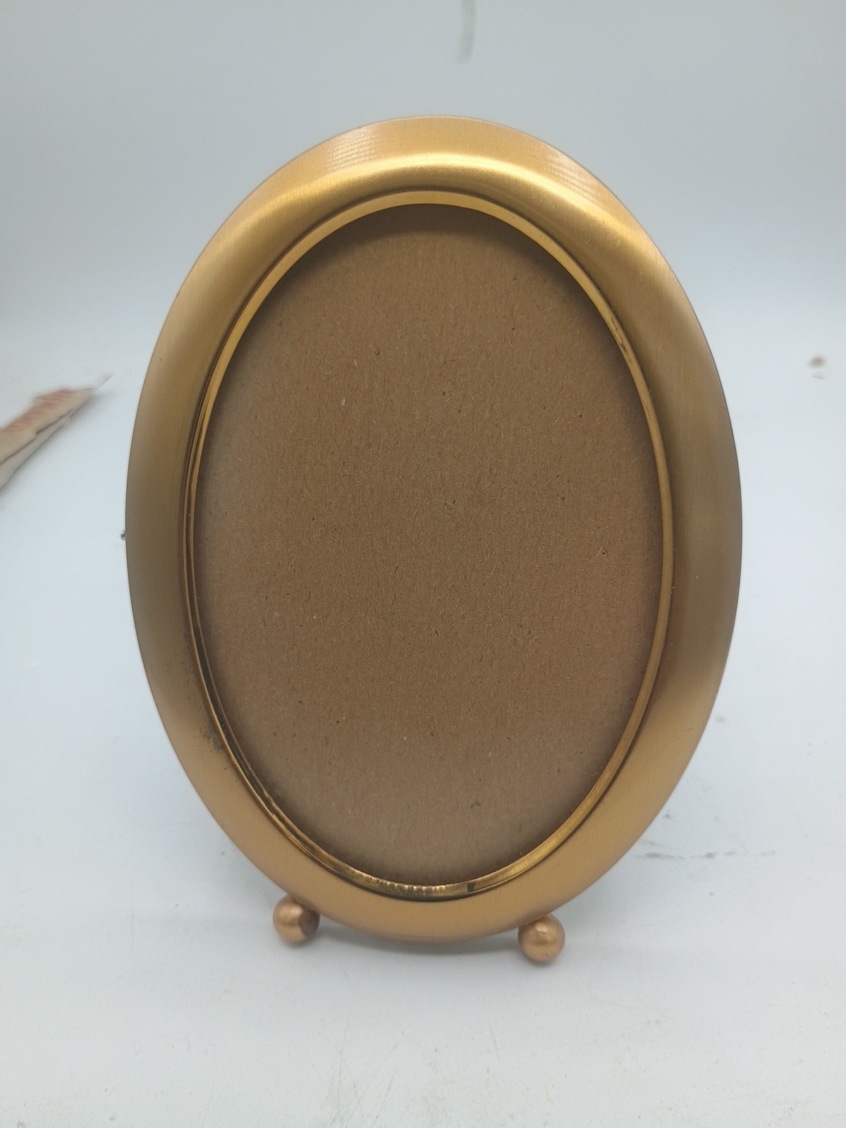 VTG CARR SOLID BRASS BUBBLE Oval Concave PHOTO FRAME 3X4 Handcrafted