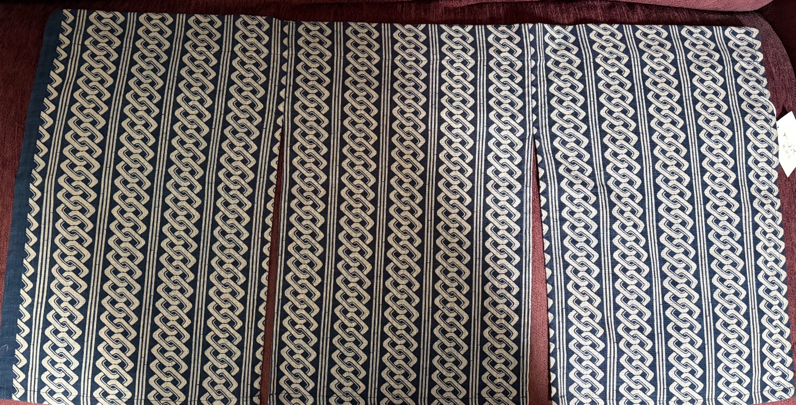 NOREN from Takashimaya, Japan - 100% Cotton - 3 Panels - size 34\ NOREN from Takashimaya, Japan - 100% Cotton - 3 Panels - size 34\