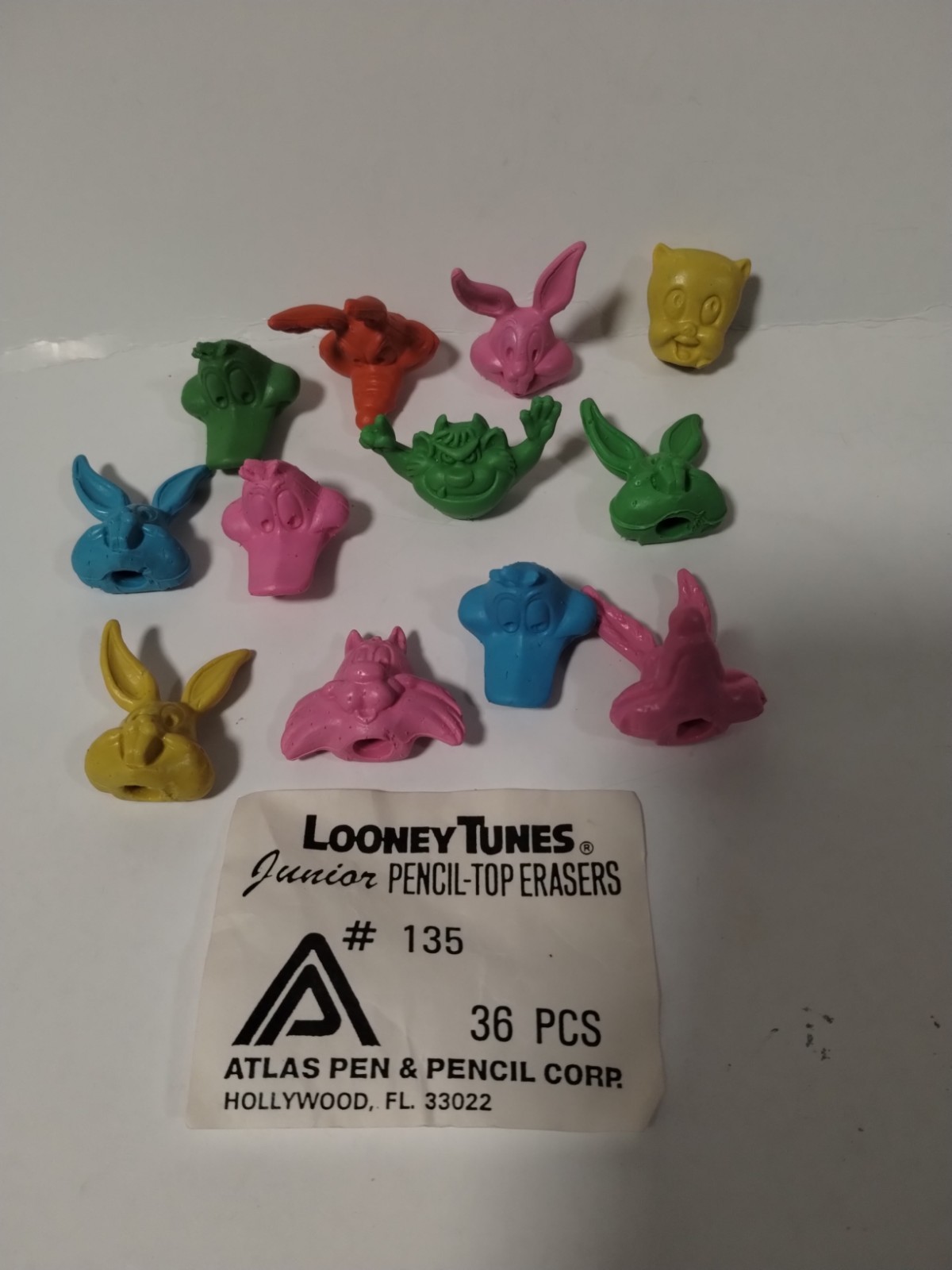 Vintage 1970's Looney Tunes Pencil Toppers Erasers Taz Road Runner Wiley E Bugs Vintage 1970's Looney Tunes Pencil Toppers Erasers Taz Road Runner Wiley E Bugs