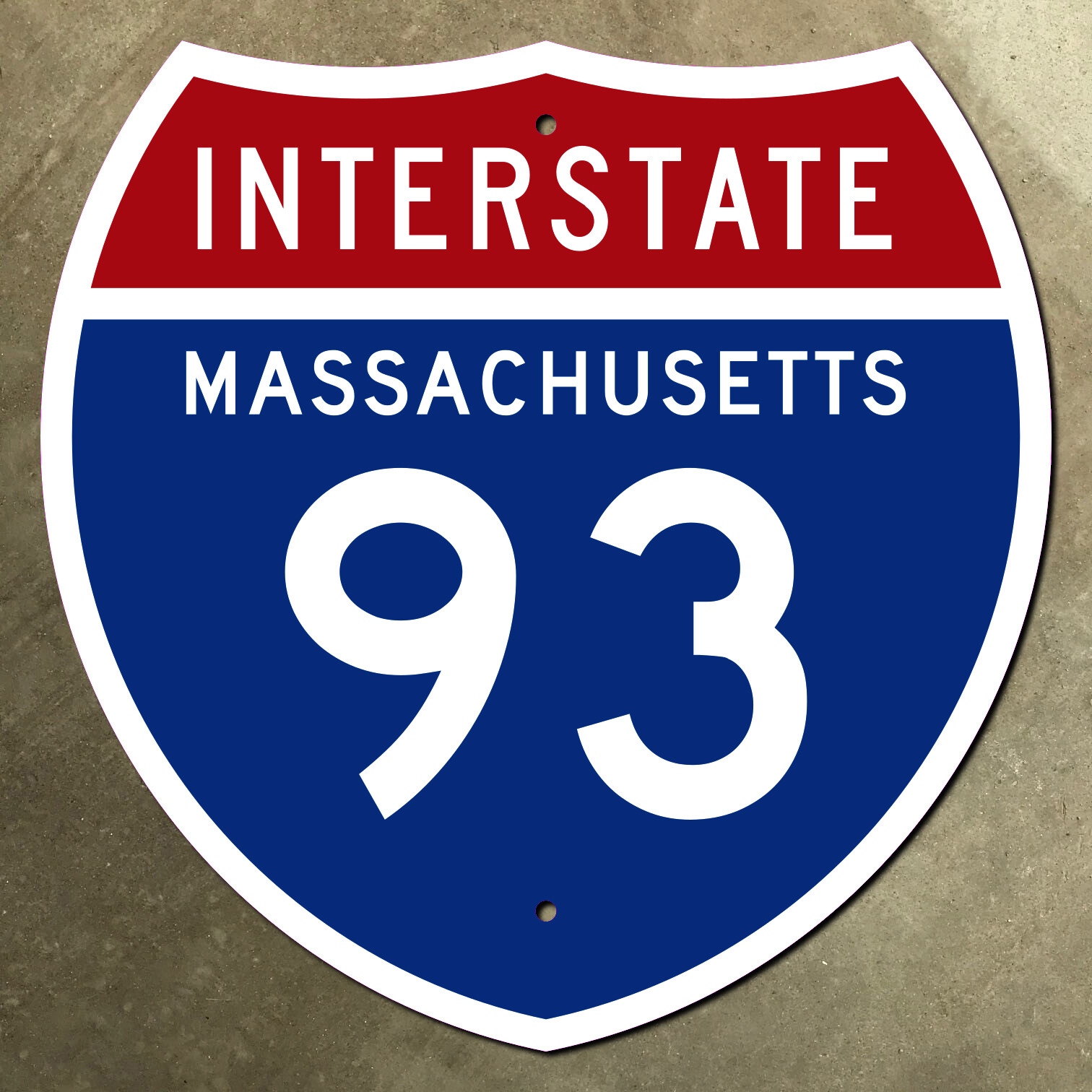 Massachusetts interstate 93 Boston 1957 highway route marker road sign 18x18