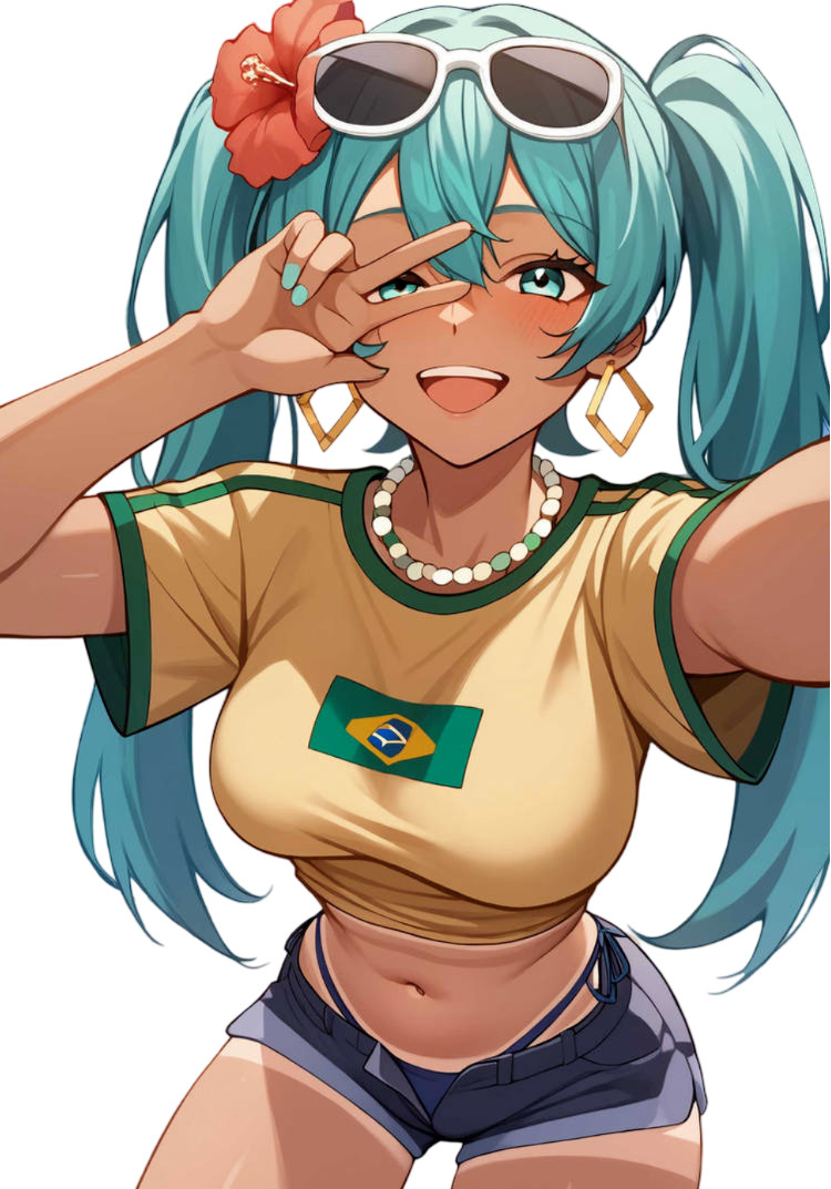 Brazilian Hatsune Miku Waifu Weatherproof Anime Sticker 6 Brazilian Hatsune Miku Waifu Weatherproof Anime Sticker 6