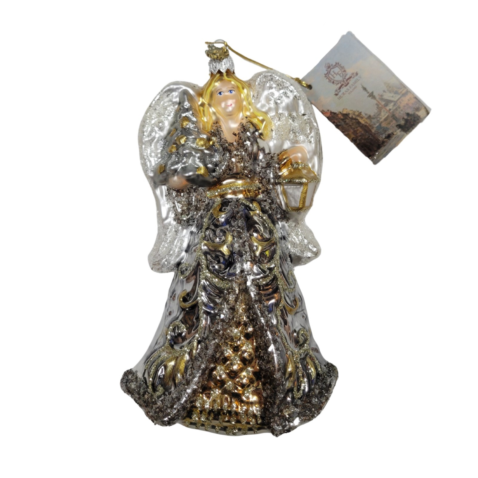 Huras Family Blown Glass Angel Ornament 7\