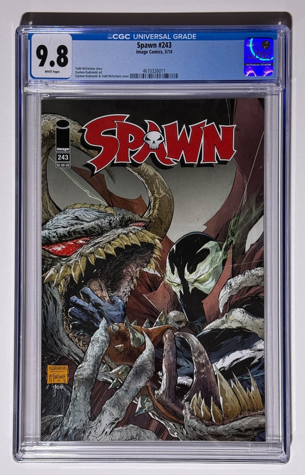 Spawn 243 CGC 9.8 NM/ Mint Todd McFarlane Kudranski 2014 Wow