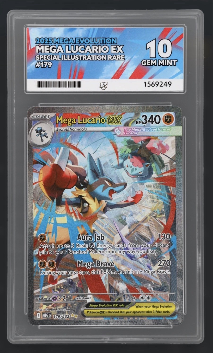 Pokémon TCG Mega Lucario EX Mega Evolution 179/132 Ace 10 Pokémon TCG Mega Lucario EX Mega Evolution 179/132 Ace 10