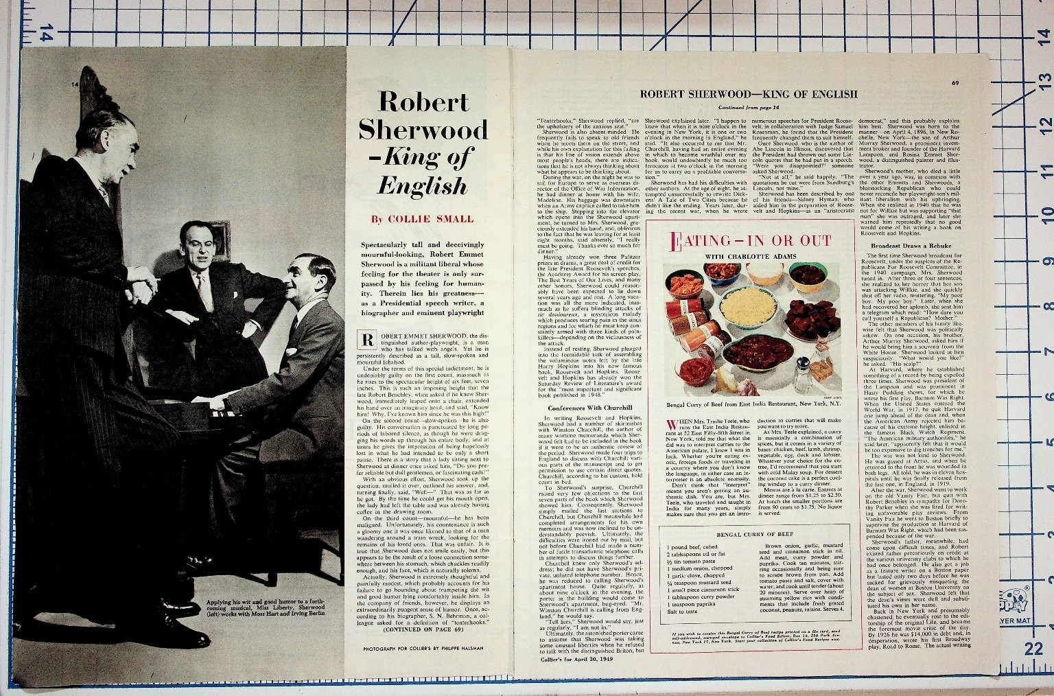 1949 Collier's Magazine Article Robert Sherwood Playwright King of England 1949 Collier's Magazine Article Robert Sherwood Playwright King of England