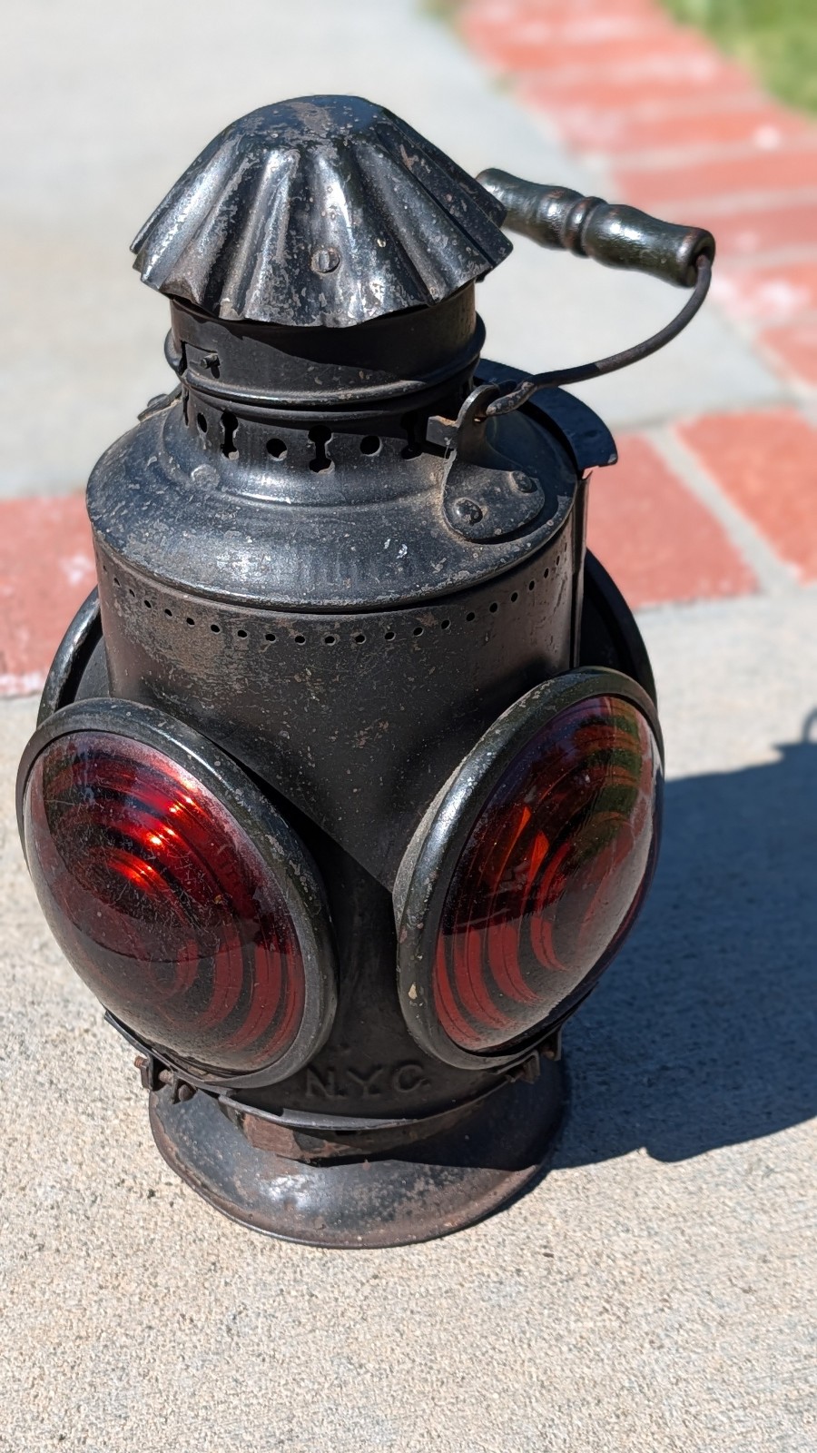 C1890'S DRESSEL NEW YORK CENTRAL TAIL CABOOSE MARKER LAMP LANTERN COMPLETE C1890'S DRESSEL NEW YORK CENTRAL TAIL CABOOSE MARKER LAMP LANTERN COMPLETE