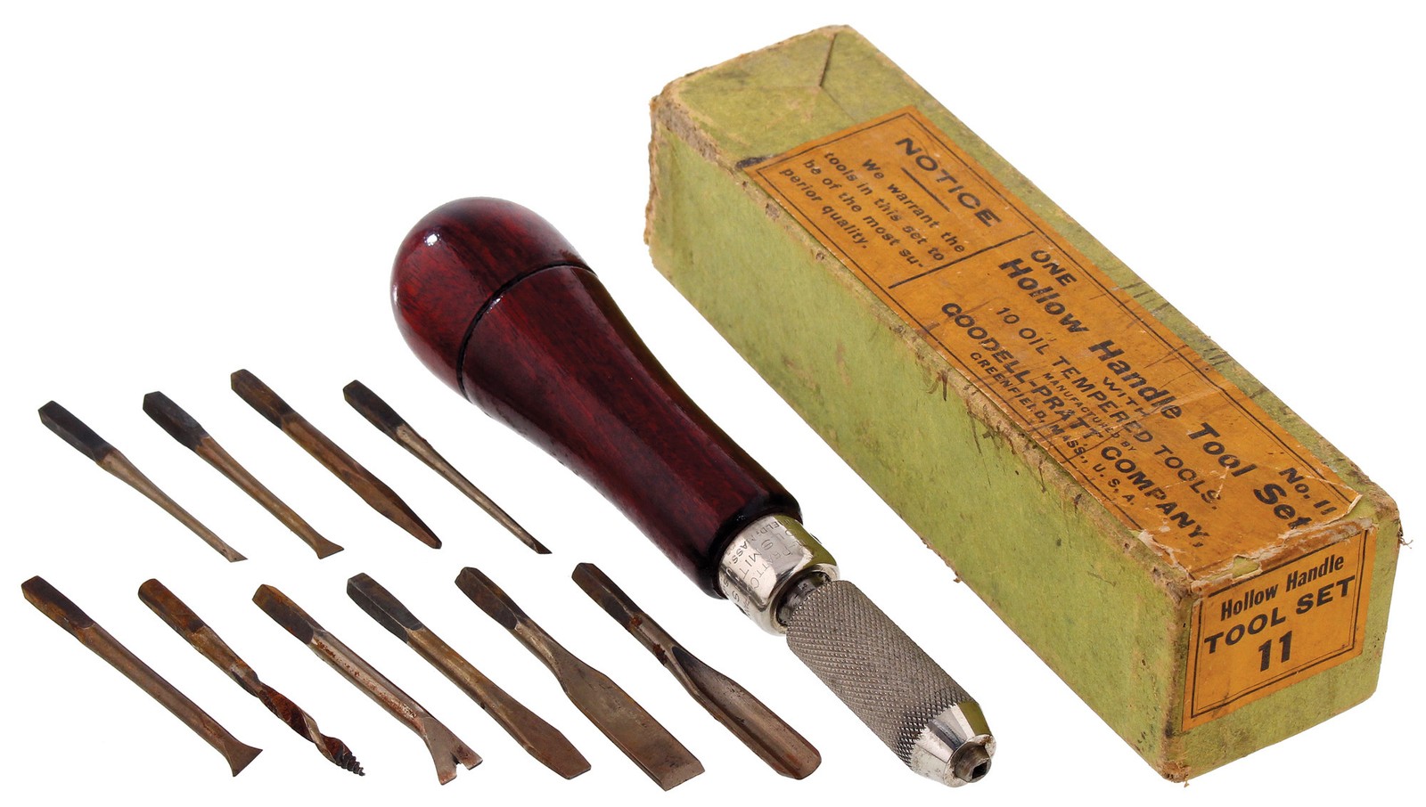 Goodell-Pratt No. 11 Hollow Handle Tool Set - Unused in Originlal Box Goodell-Pratt No. 11 Hollow Handle Tool Set - Unused in Originlal Box