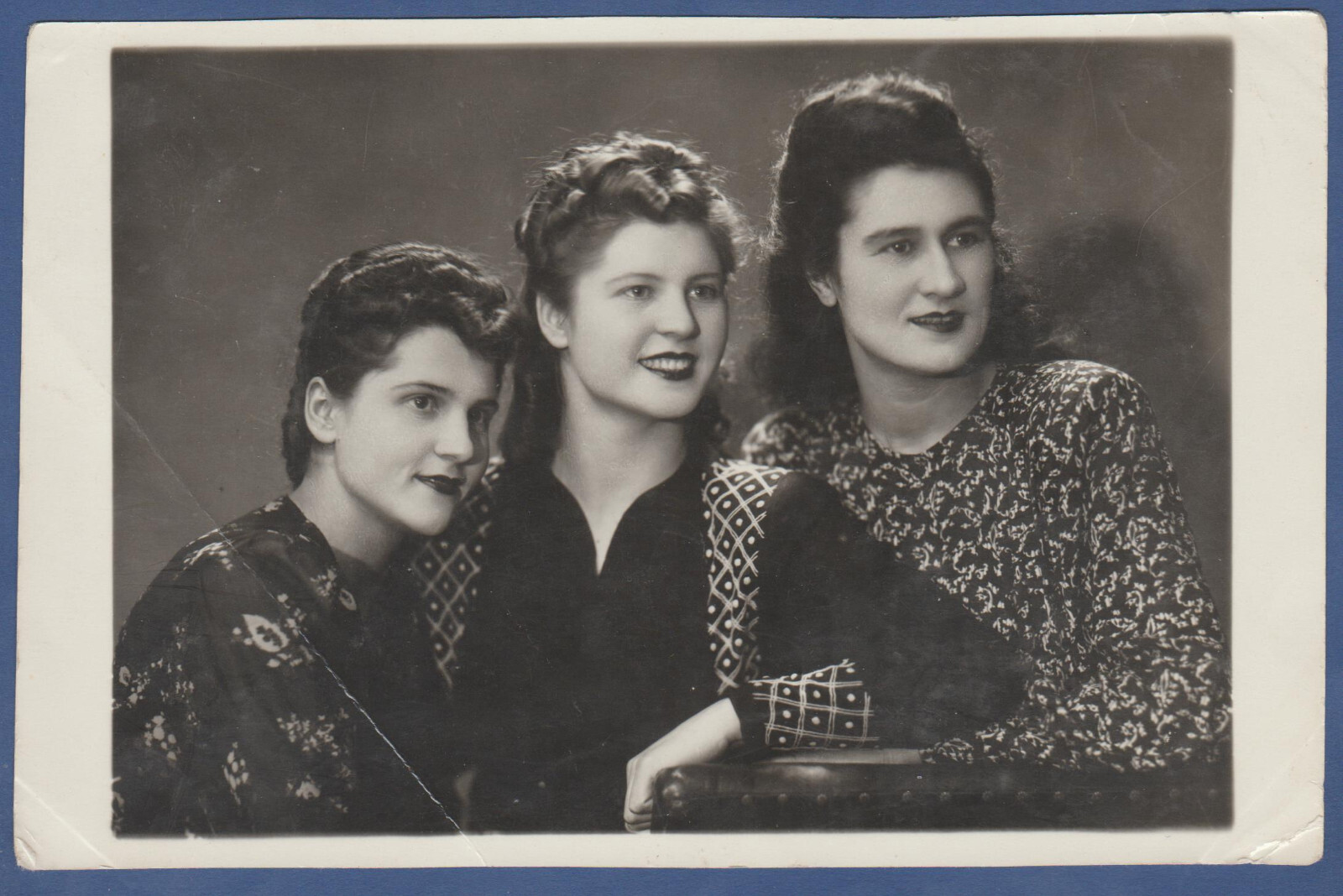 Portrait of beautiful girls with nice hairstyles. Soviet Vintage Photo USSR
