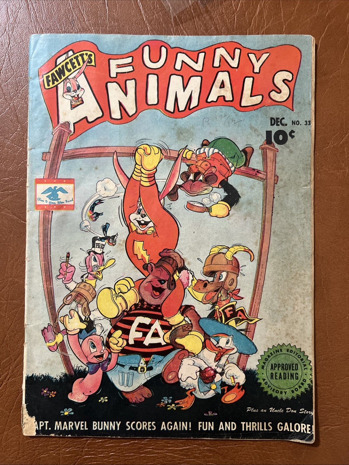 Fawcett's Funny Animals #33: GD+ to VG Fawcett Comics December 1945 $7 Ship