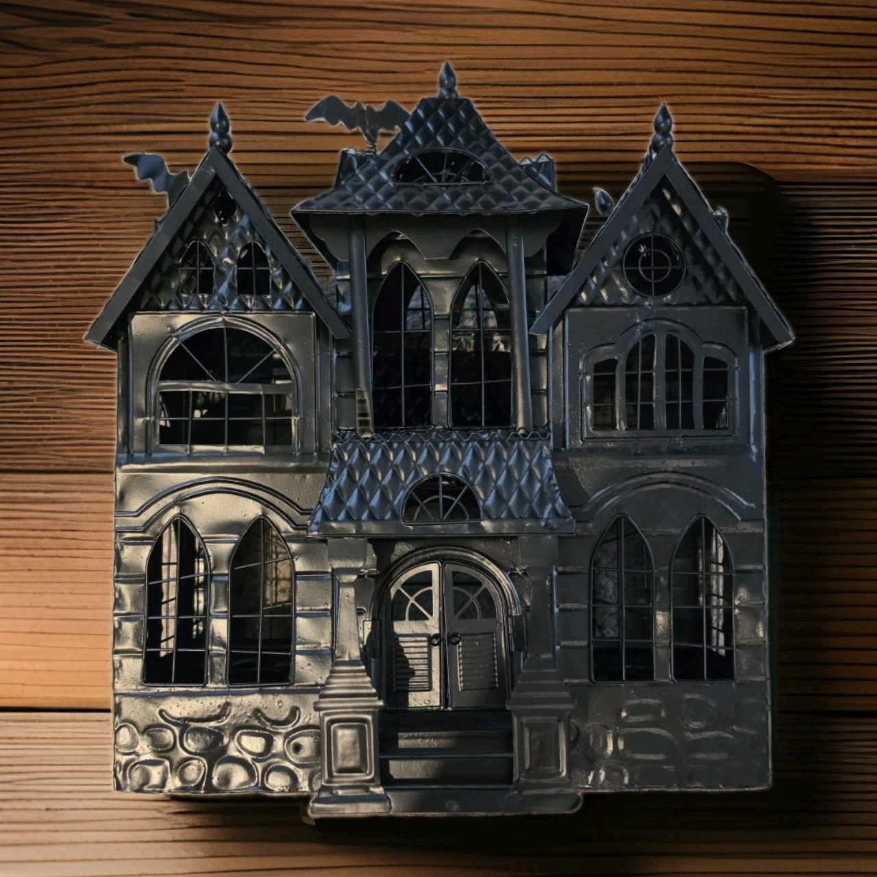 Yankee Candle Haunted Mansion Tealight Holder 1201226 House Black  Metal 2011
