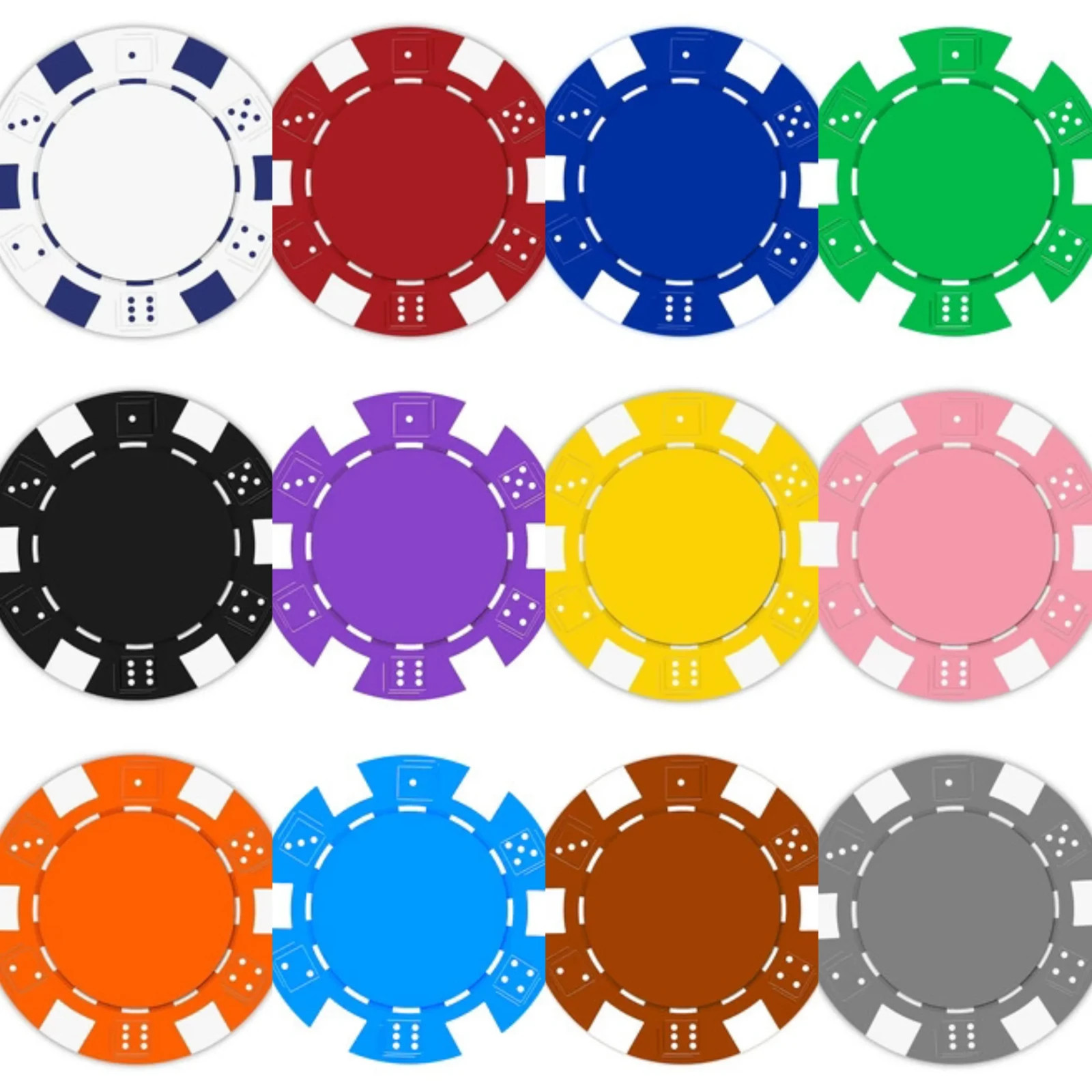 NEW 1000 Striped Dice 11 Gram Clay Poker Chips Bulk - Pick Your Colors NEW 1000 Striped Dice 11 Gram Clay Poker Chips Bulk - Pick Your Colors