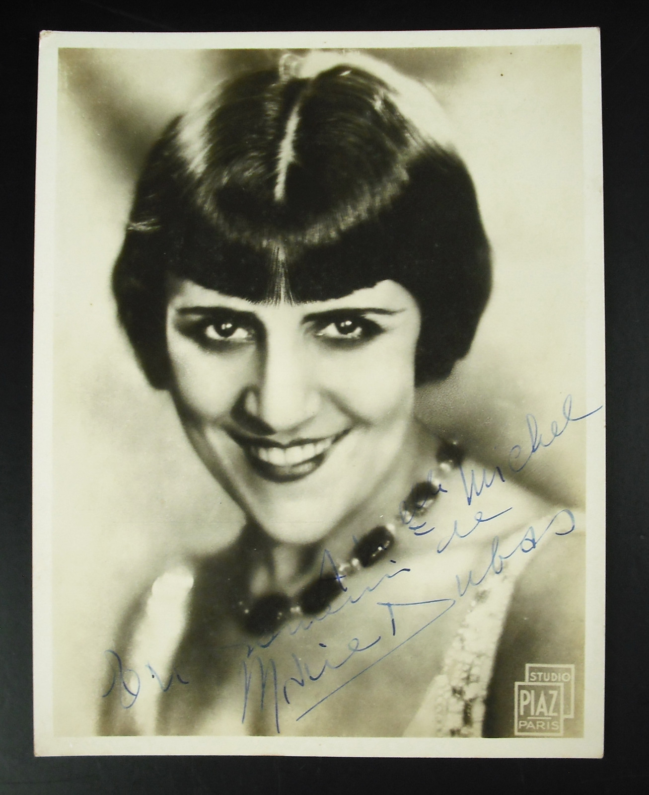 Photograph Autograph Marie Dubas 30 Studio Piaz singer of music hall