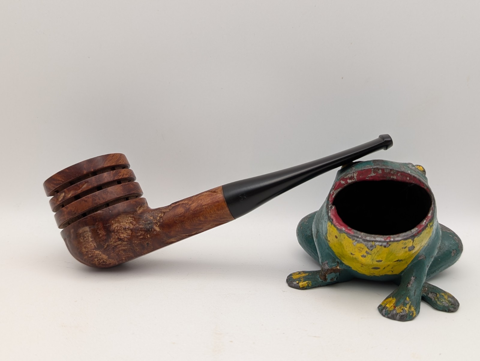 Vintage The Doodler Tracy Mincer Air Cooled Billiard Estate Tobacco Pipe