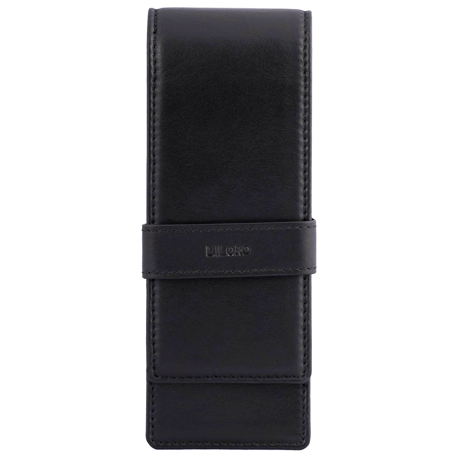 DiLoro Leather Triple Pen Case Pencil Pouch Holder for Three Fountain Ballpoint